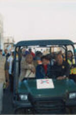 Joseph and Evelyn Lowery are shown riding in a golf cart down a street in Selma, Alabama during the Bridge Crossing Jubilee event.